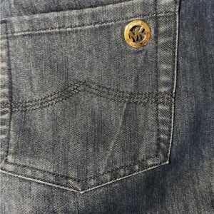 Michael Kors Indigo Denim Pocket with Gold MK Button